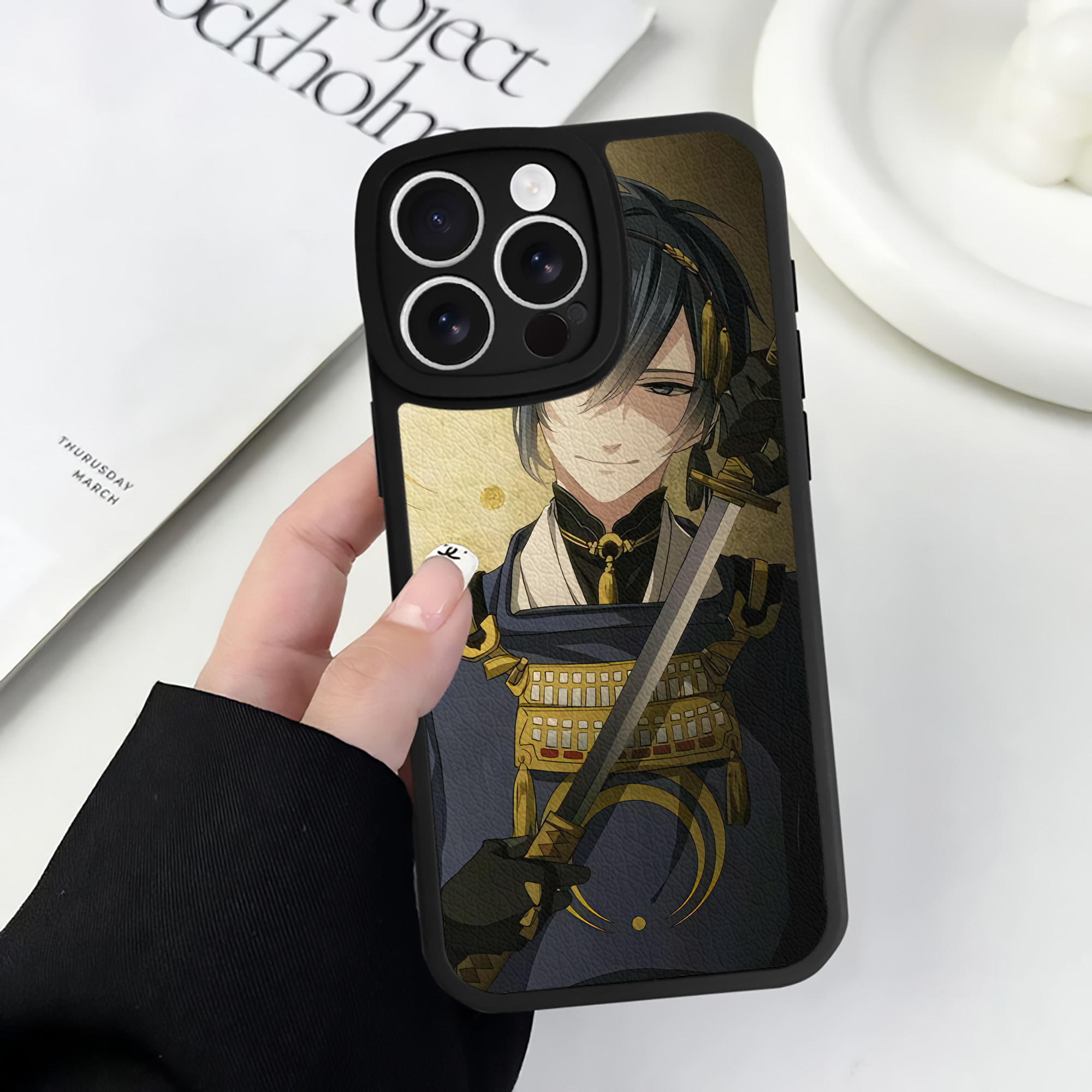 （画像用） 刀剣乱舞 Touken Ranbu 【iPhone 16シリーズ対応】シリコンスマホケース（レザー調） 材質：シリコン